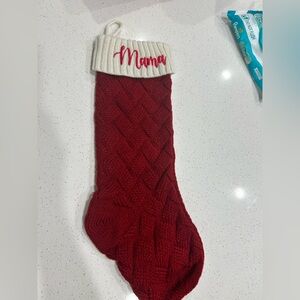 Red Knit mama Christmas Stocking